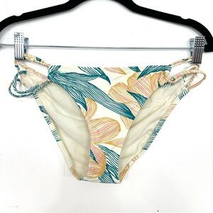 NWOT O’Neill Floral Swim Bikini Bottom Large Blue Yellow